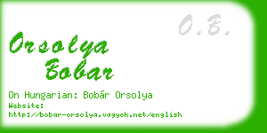 orsolya bobar business card