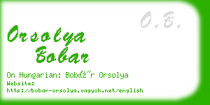 orsolya bobar business card